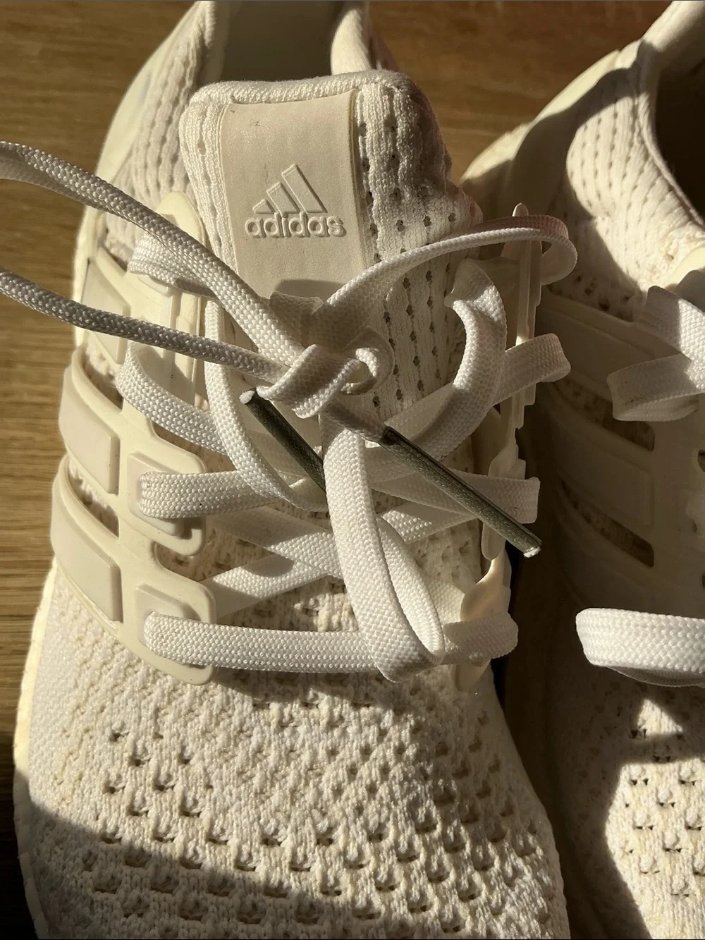 adidas White Ultra Boost Knit Sneakers